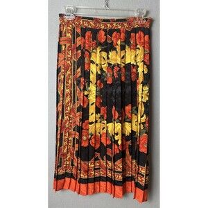 Vintage Philippe Marques Pleated Skirt Sz 6 Floral Artsy Art 2 Wear Colorful